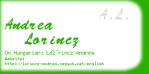 andrea lorincz business card